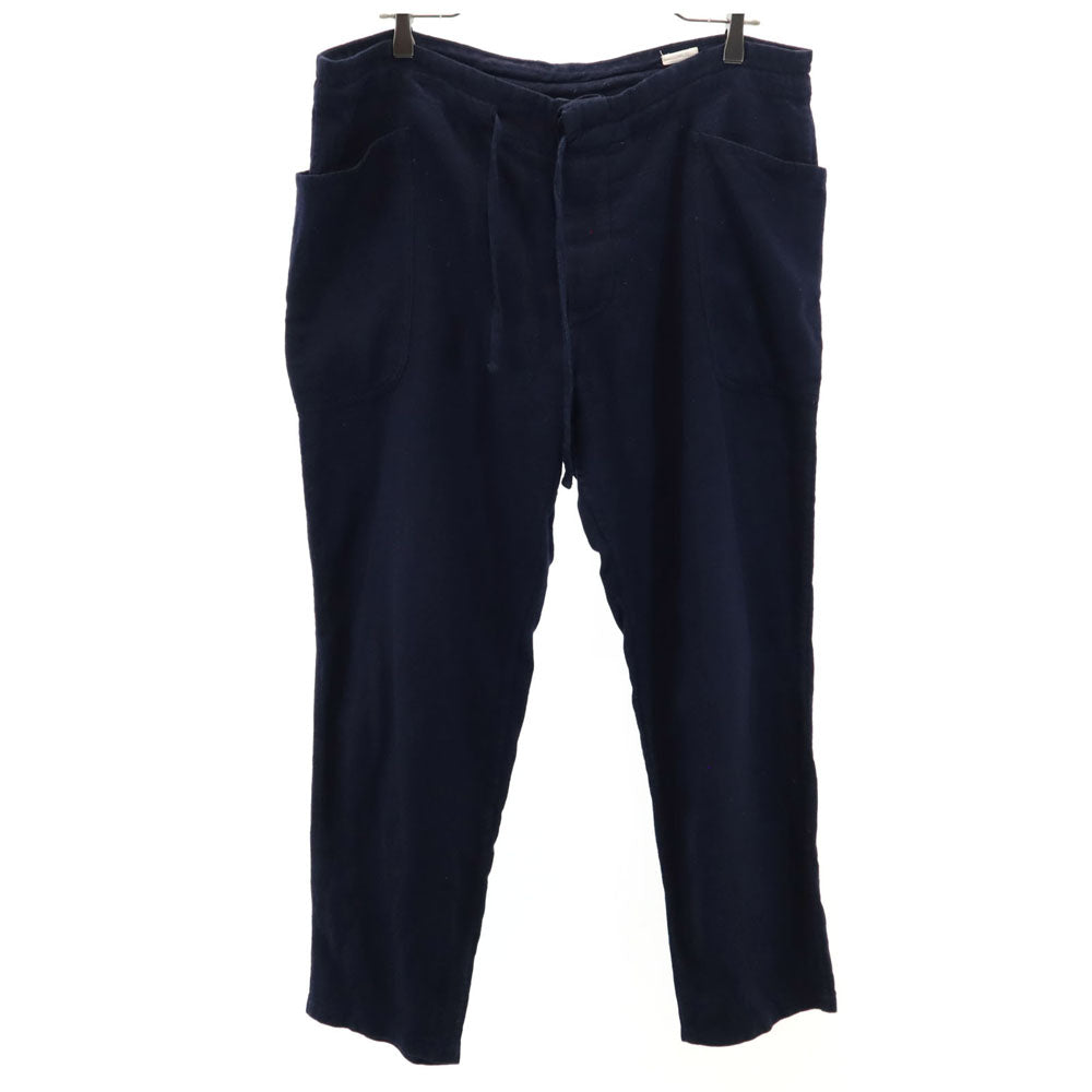 コモリ 日本製 リネンブレンド テーパードパンツ 3 ネイビー系 COMOLI メンズ