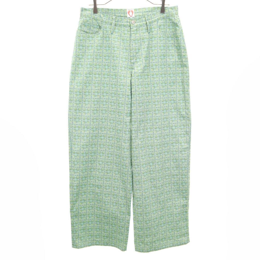 シュリンプス 花柄 チェック ワイドパンツ 12 グリーン SHRIMPS レディース