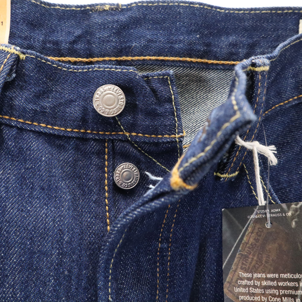 未使用 リーバイス 501 USA製 フラッシャー付き ストレートデニムパンツ W31 インディゴブルー Levi's ホワイトオーク工場 WHITE OAK ジーンズ ボタンフライ メンズ