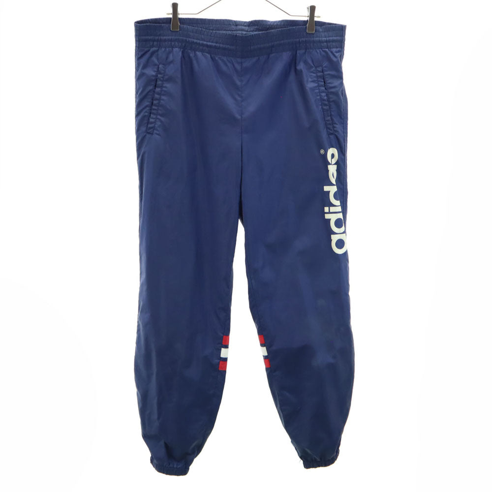 adidas アディダス 80s 日本製 デサント製 ヴィンテージ トレフォイルロゴ ナイロンパンツ XO ネイビー ビックサイズ ウエストゴム メンズ