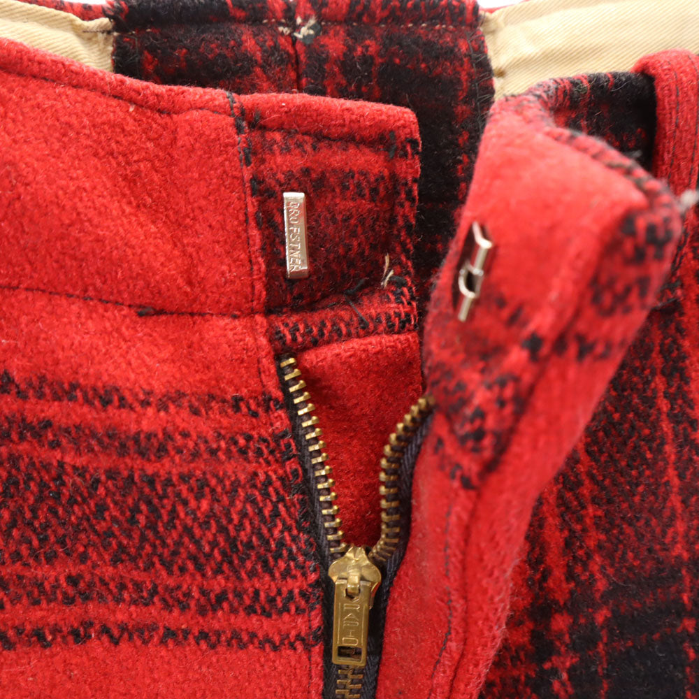 BOAT SAIL DRILL 70s ヴィンテージ チェック柄 ハンティング パンツ レッド メンズ