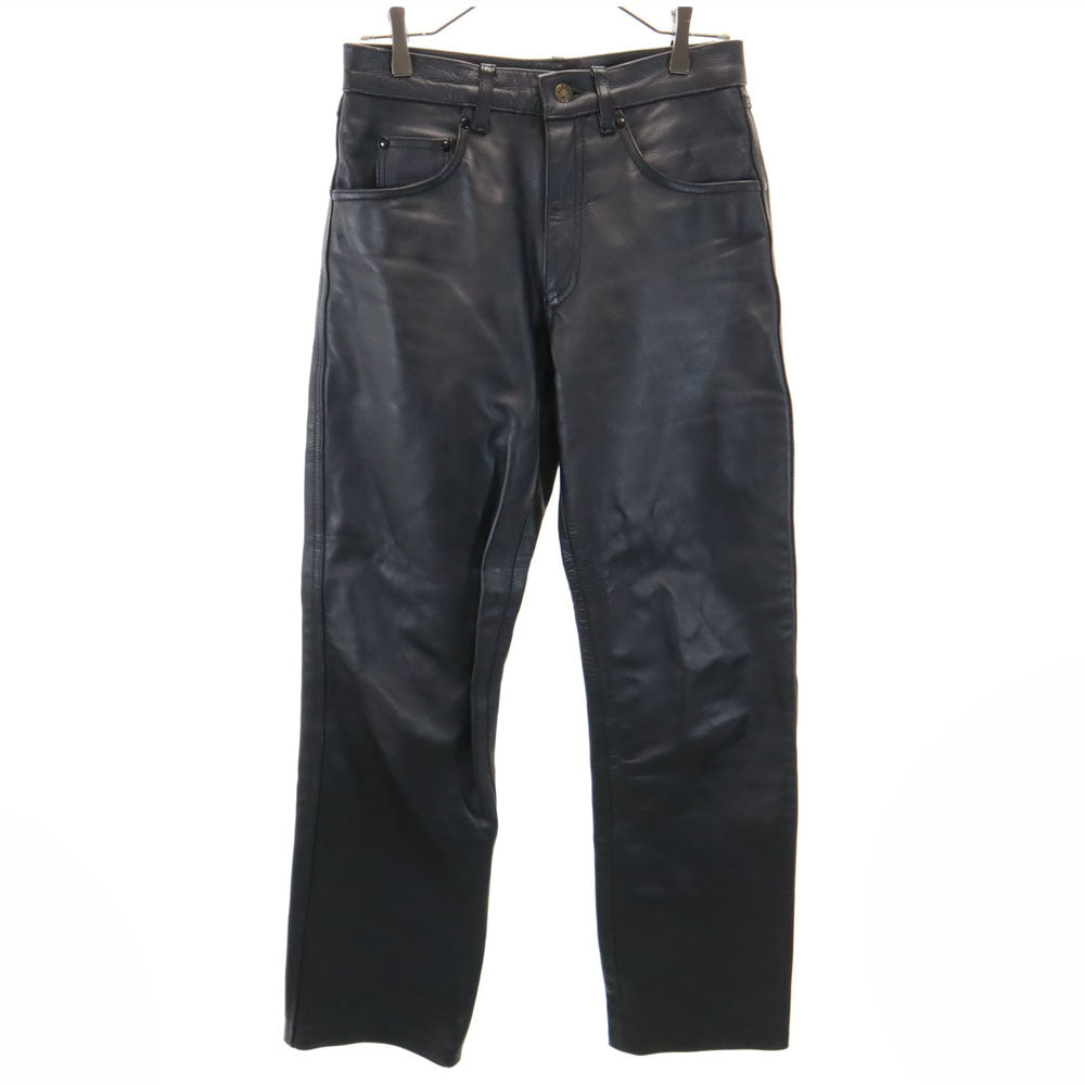 FMC ストレート レザーパンツ W30 ブラック メンズ