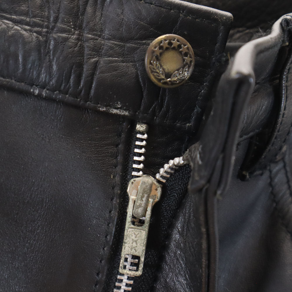 FMC ストレート レザーパンツ W30 ブラック メンズ