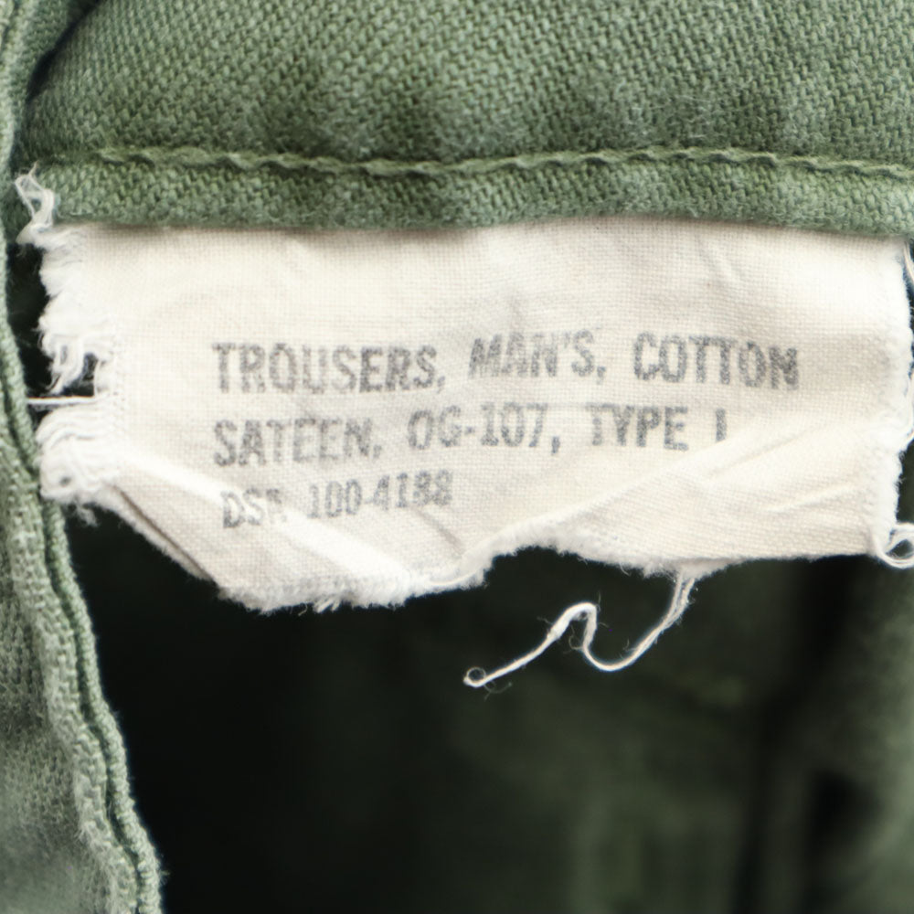 US ARMY アメリカ軍 70s DSA コットンサテン ヴィンテージ ベイカー パンツ W30 カーキ ミリタリー メンズ