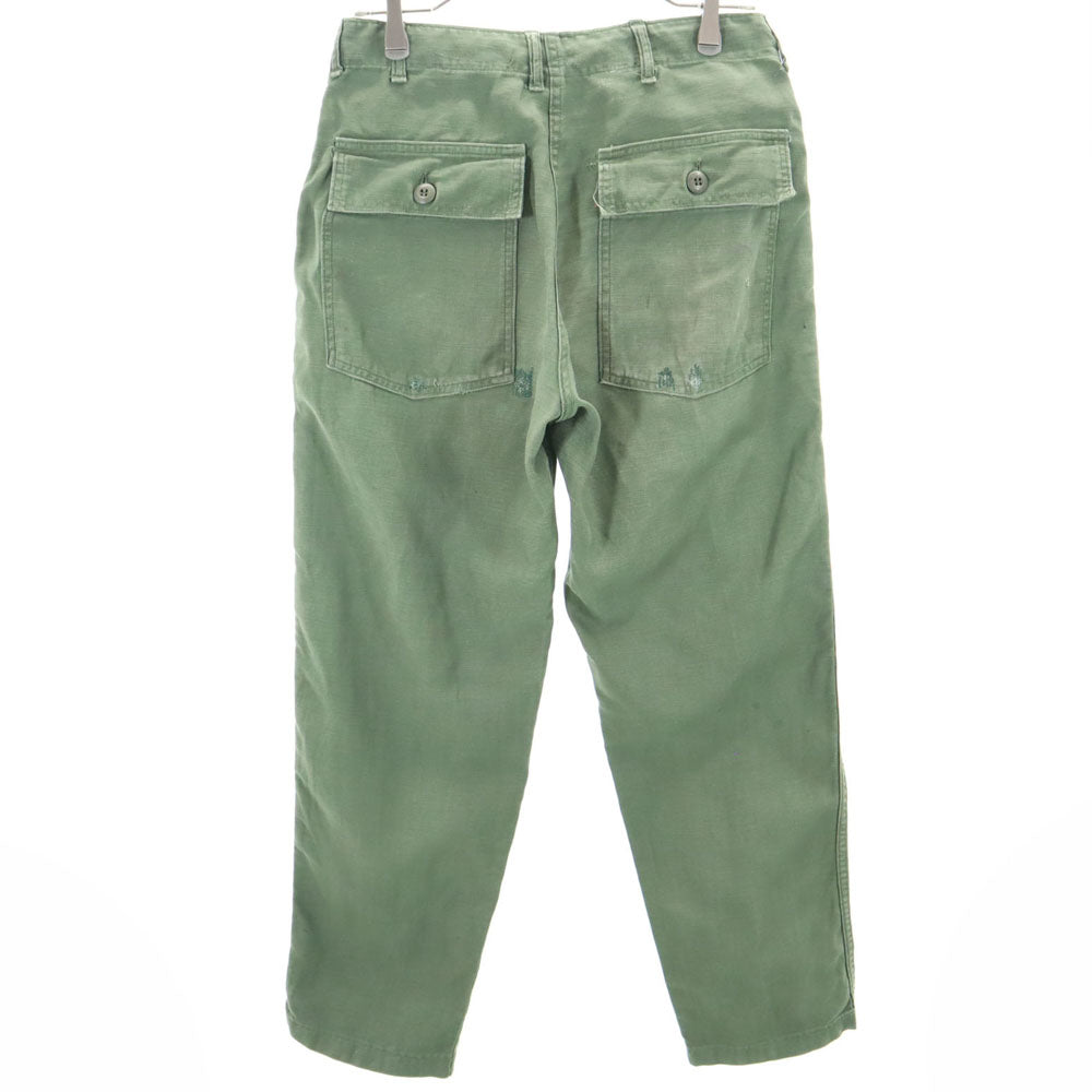 US ARMY アメリカ軍 70s DSA コットンサテン ヴィンテージ ベイカー パンツ W30 カーキ ミリタリー ボタンフライ メンズ