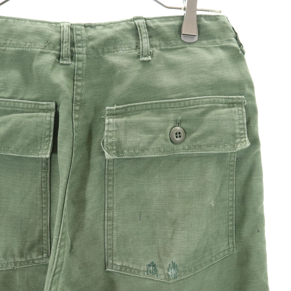 US ARMY アメリカ軍 70s DSA コットンサテン ヴィンテージ ベイカー パンツ W30 カーキ ミリタリー ボタンフライ メンズ