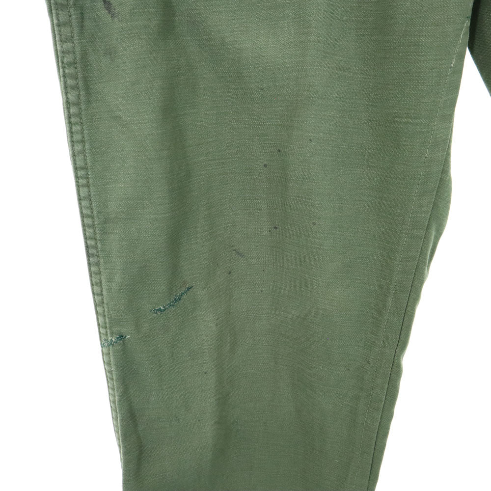 US ARMY アメリカ軍 70s DSA コットンサテン ヴィンテージ ベイカー パンツ W30 カーキ ミリタリー ボタンフライ メンズ