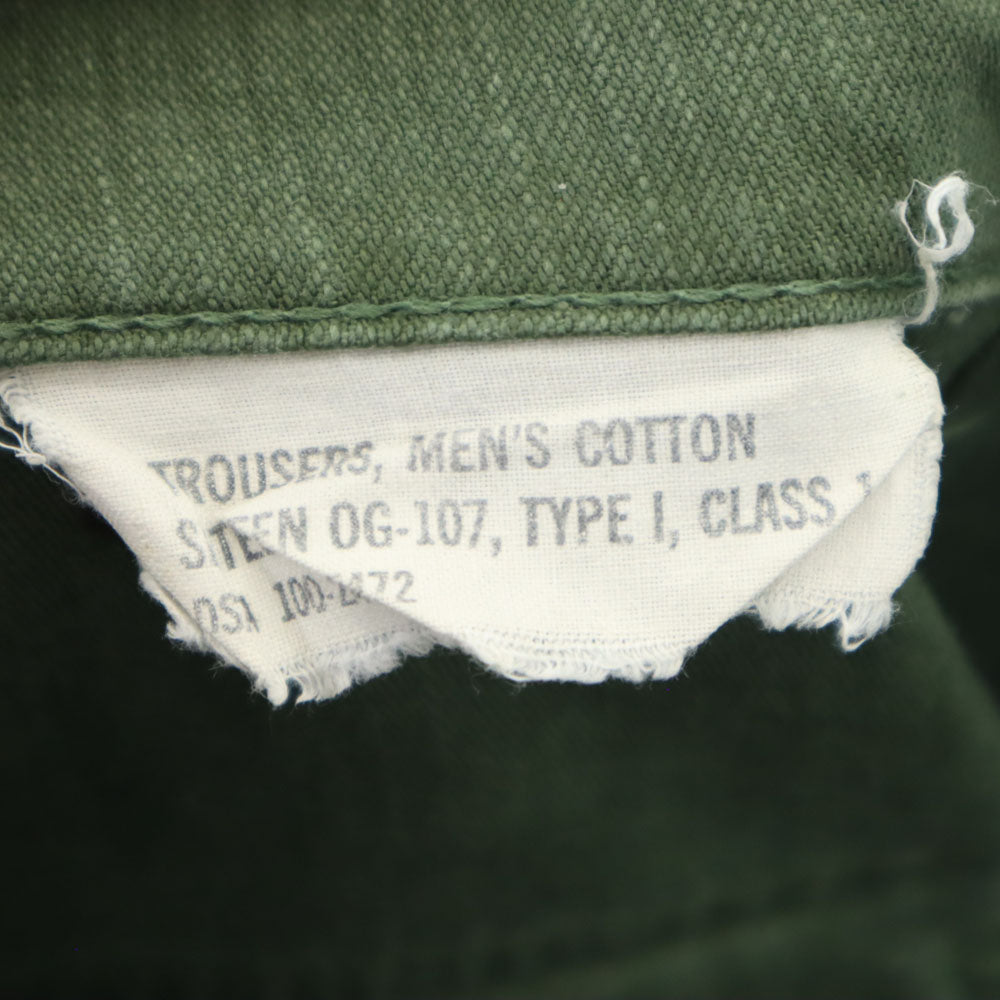 US ARMY アメリカ軍 70s DSA コットンサテン ヴィンテージ ベイカー パンツ W30 カーキ ミリタリー ボタンフライ メンズ