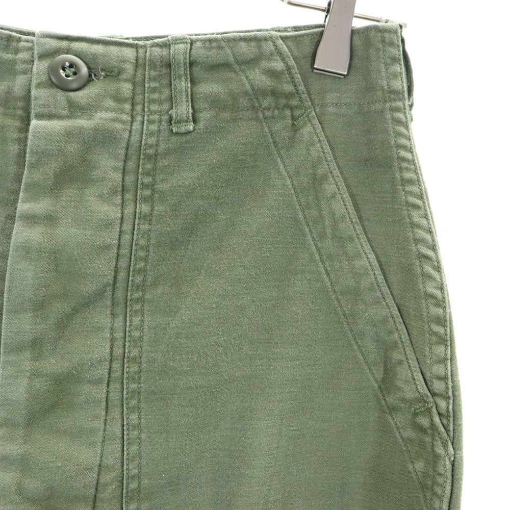 US ARMY アメリカ軍 70s DSA コットンサテン ヴィンテージ ベイカー パンツ W30 カーキ ミリタリー ボタンフライ メンズ