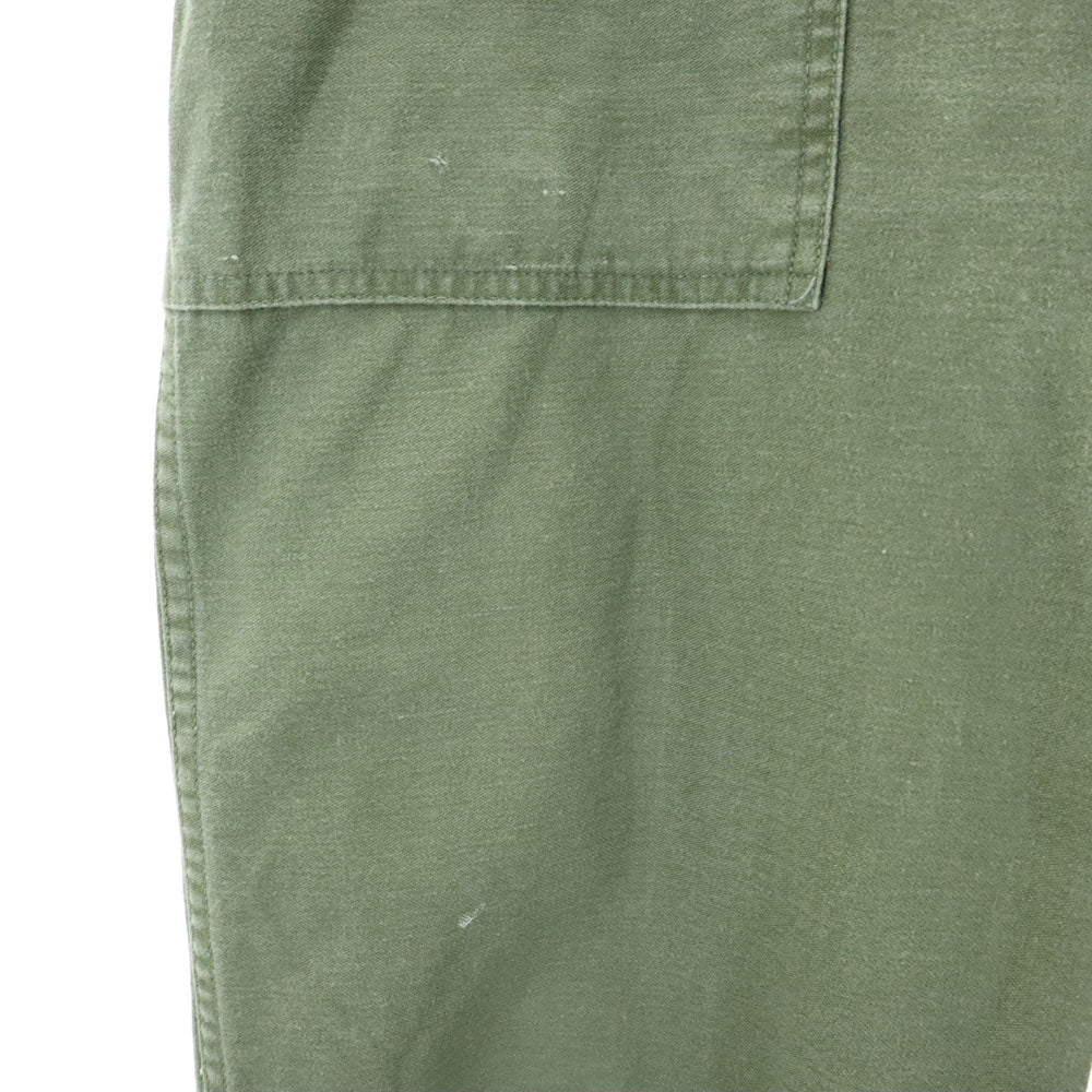 US ARMY アメリカ軍 70s DSA コットンサテン ヴィンテージ ベイカー パンツ W30 カーキ ミリタリー ボタンフライ メンズ