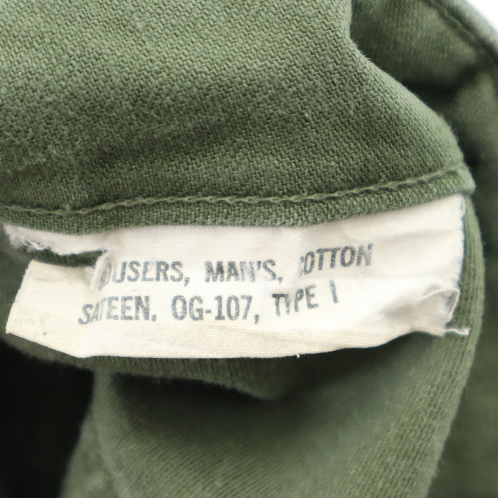 US ARMY アメリカ軍 70s DSA コットンサテン ヴィンテージ ベイカー パンツ W30 カーキ ミリタリー ボタンフライ メンズ