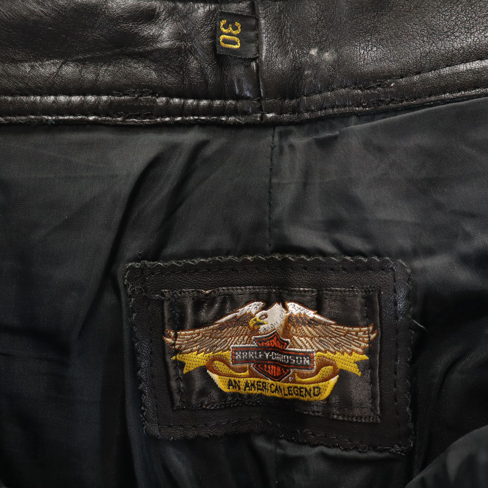 HARLEY DAVIDSON ハーレーダビッドソン 90s オールド レザーパンツ W30 ブラック バイクウェア メンズ