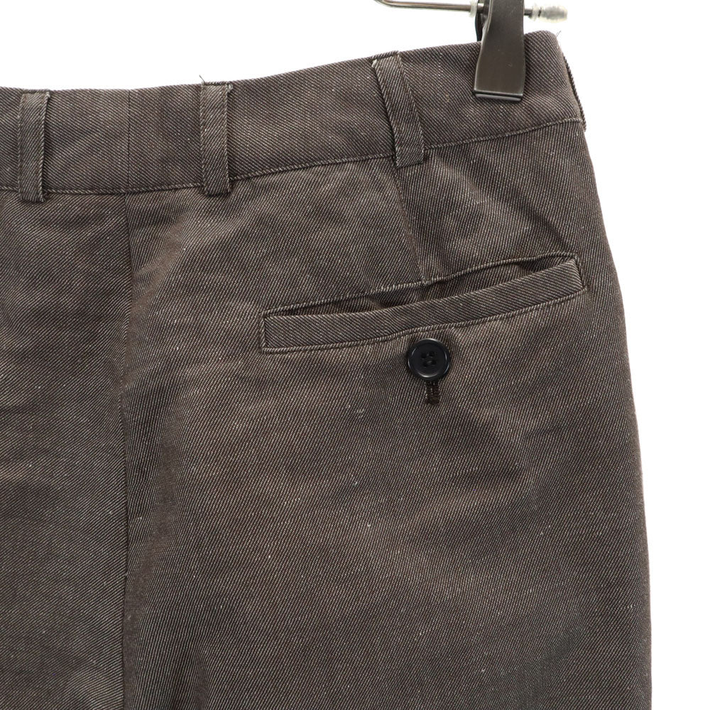 NEIL BARRETT ニールバレット イタリア製 リネンブレンド センタープレス スラックスパンツ 40 ブラウン レディース