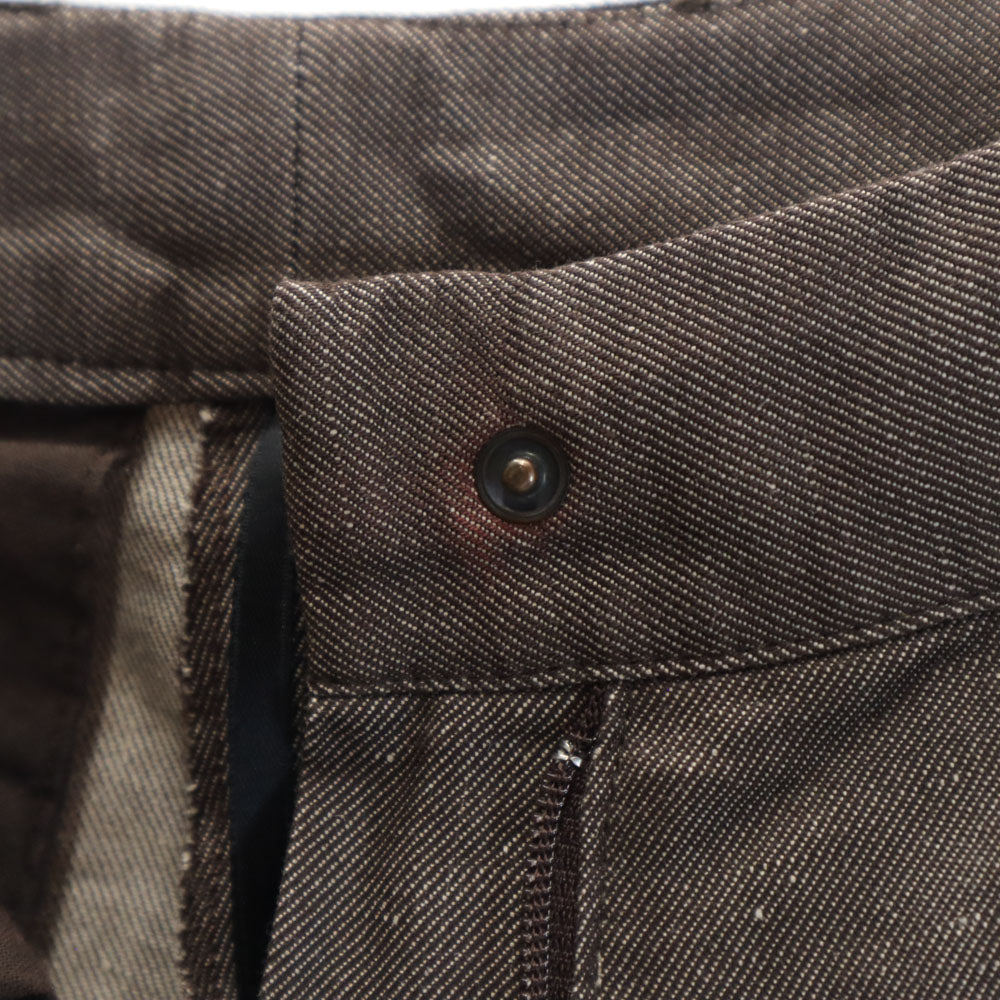 NEIL BARRETT ニールバレット イタリア製 リネンブレンド センタープレス スラックスパンツ 40 ブラウン レディース