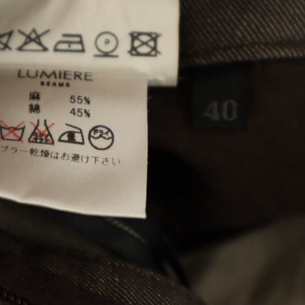 NEIL BARRETT ニールバレット イタリア製 リネンブレンド センタープレス スラックスパンツ 40 ブラウン レディース