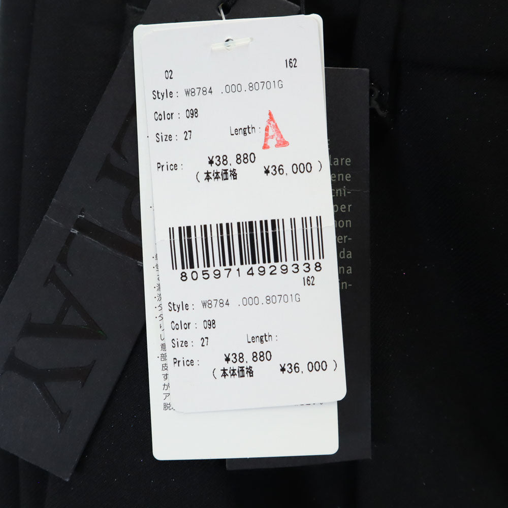 REPLAY リプレイ 未使用 ウールブレンド ラメ スラックスパンツ ｗ27 ブラック クロップド丈 レディース