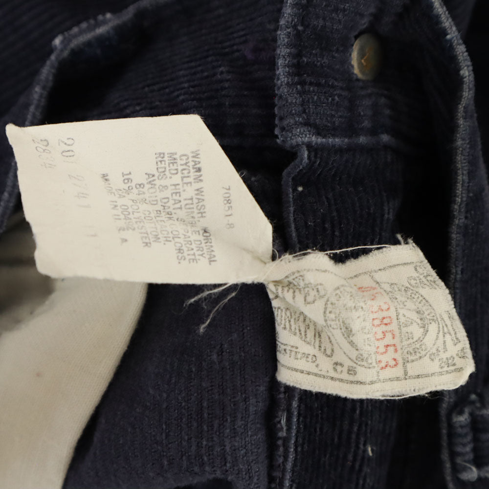 Lee リー 80s USA製 ヴィンテージ 42タロン コーデュロイパンツ ネイビー メンズ