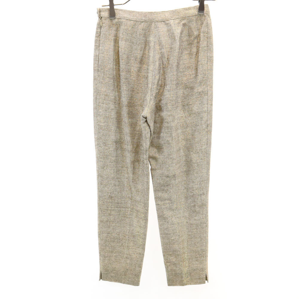 Salvatore Ferragamo サルヴァトーレフェラガモ 90s イタリア製 オールド スリムパンツ 6 ゴールド ラメ入り レディース