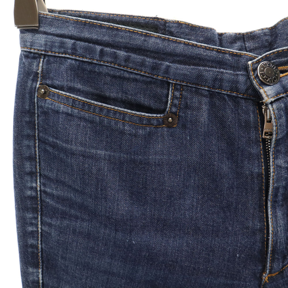 GUCCI グッチ イタリア製 シャンブレー クロップドパンツ 38 レディース