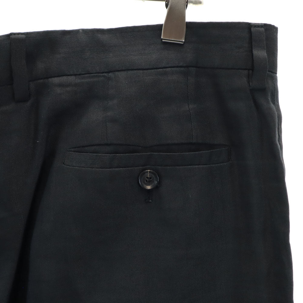 ジョルジオアルマーニ 2009年製 イタリア製 スラックスパンツ L ブラック GIORGIO ARMANI ストライプ メンズ