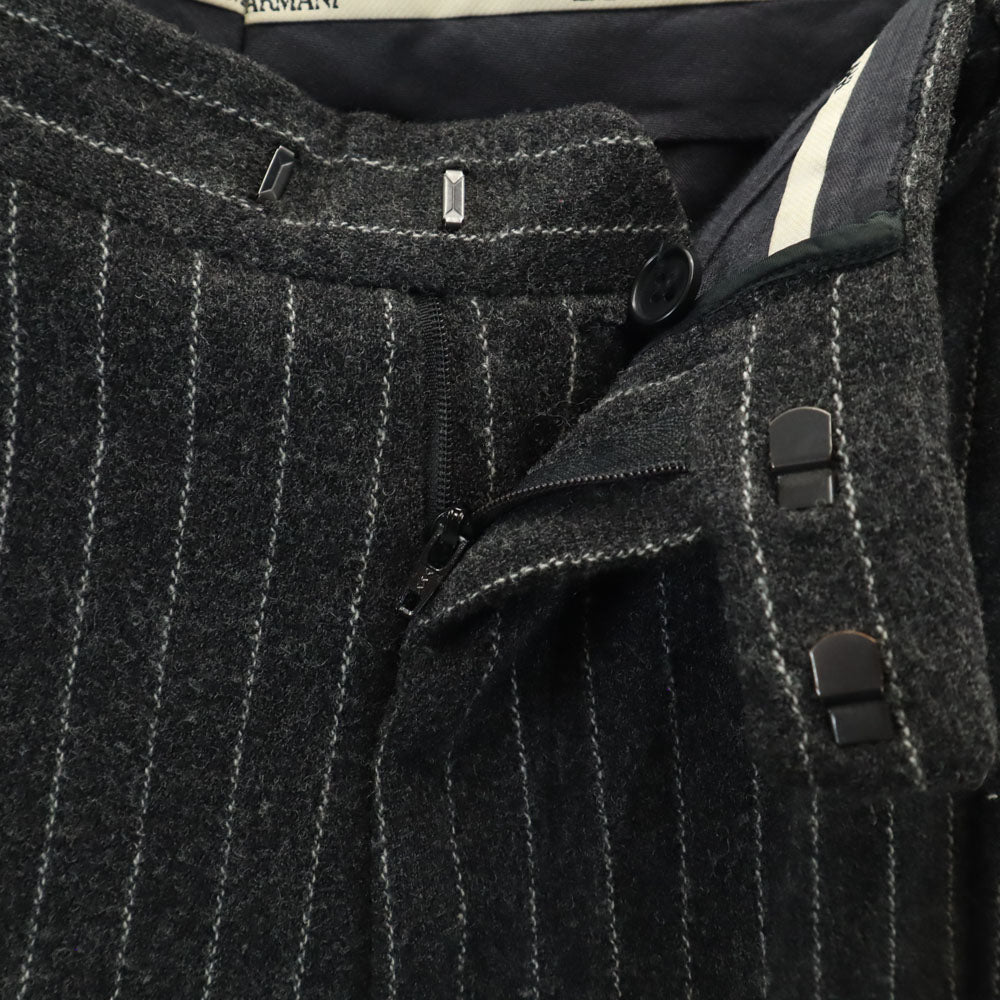 エンポリオアルマーニ 2005年製 イタリア製 スラックスパンツ 52 ブラック Emporio Armani ストライプ メンズ