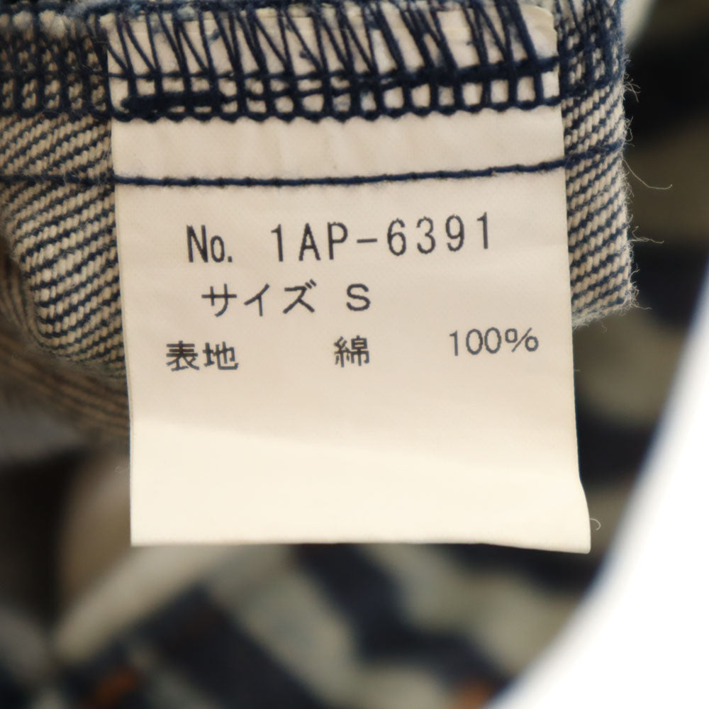 デニムオゾン 日本製 総柄 ヴィンテージ加工 スキニーデニムパンツ S ネイビー 他 ジーンズ レディース