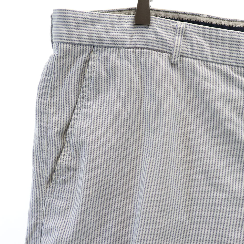 ARMANI COLLEZIONI アルマーニコレッツォーニ ストライプ ロングパンツ w39 ブルー系 ビッグサイズ メンズ