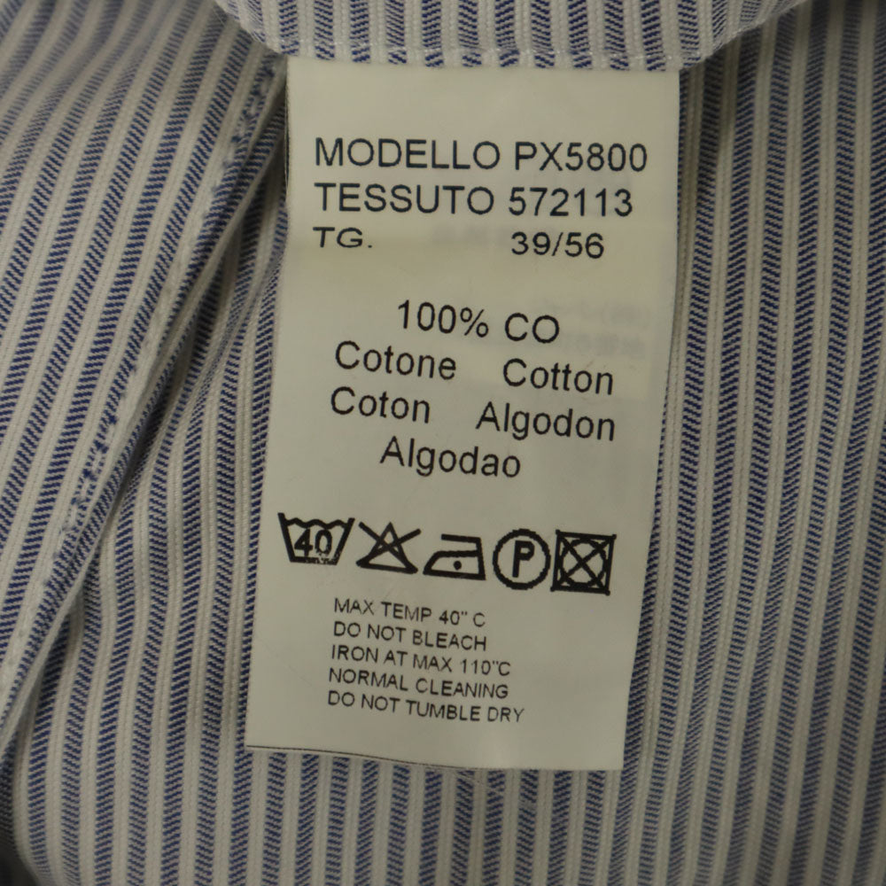 ARMANI COLLEZIONI アルマーニコレッツォーニ ストライプ ロングパンツ w39 ブルー系 ビッグサイズ メンズ