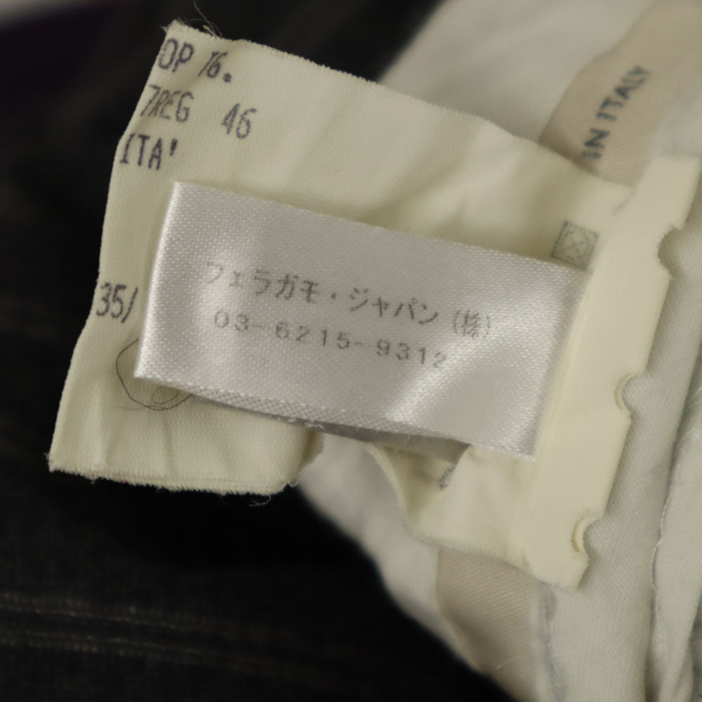 Salvatore Ferragamo サルヴァトーレフェラガモ イタリア製 ストライプ柄 スラックスパンツ 46 チャコールグレー メンズ