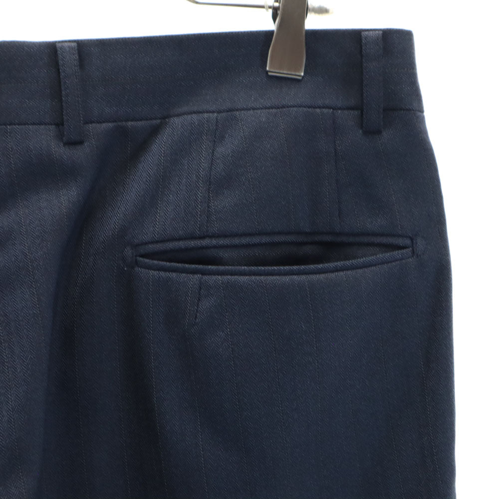 オールド 90s ヘリンボーン ストライプ柄 スラックスパンツ AB4 ネイビー OLD メンズ