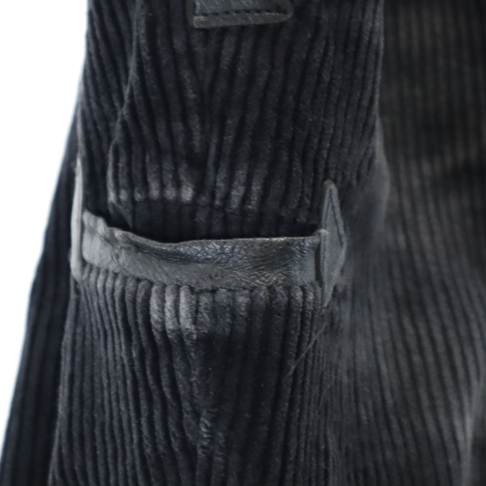 OVERHUES 80s ヴィンテージ ユーロワーク 木こり ブラックコーズ コーデュロイパンツ 27 ブラック ロガーパンツ メンズ