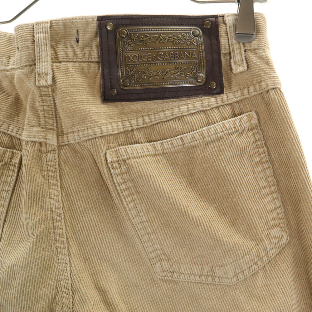 DOLCE&GABBANA ドルチェアンドガッバーナ イタリア製 ストレート コーデュロイパンツ 46 ベージュ レディース