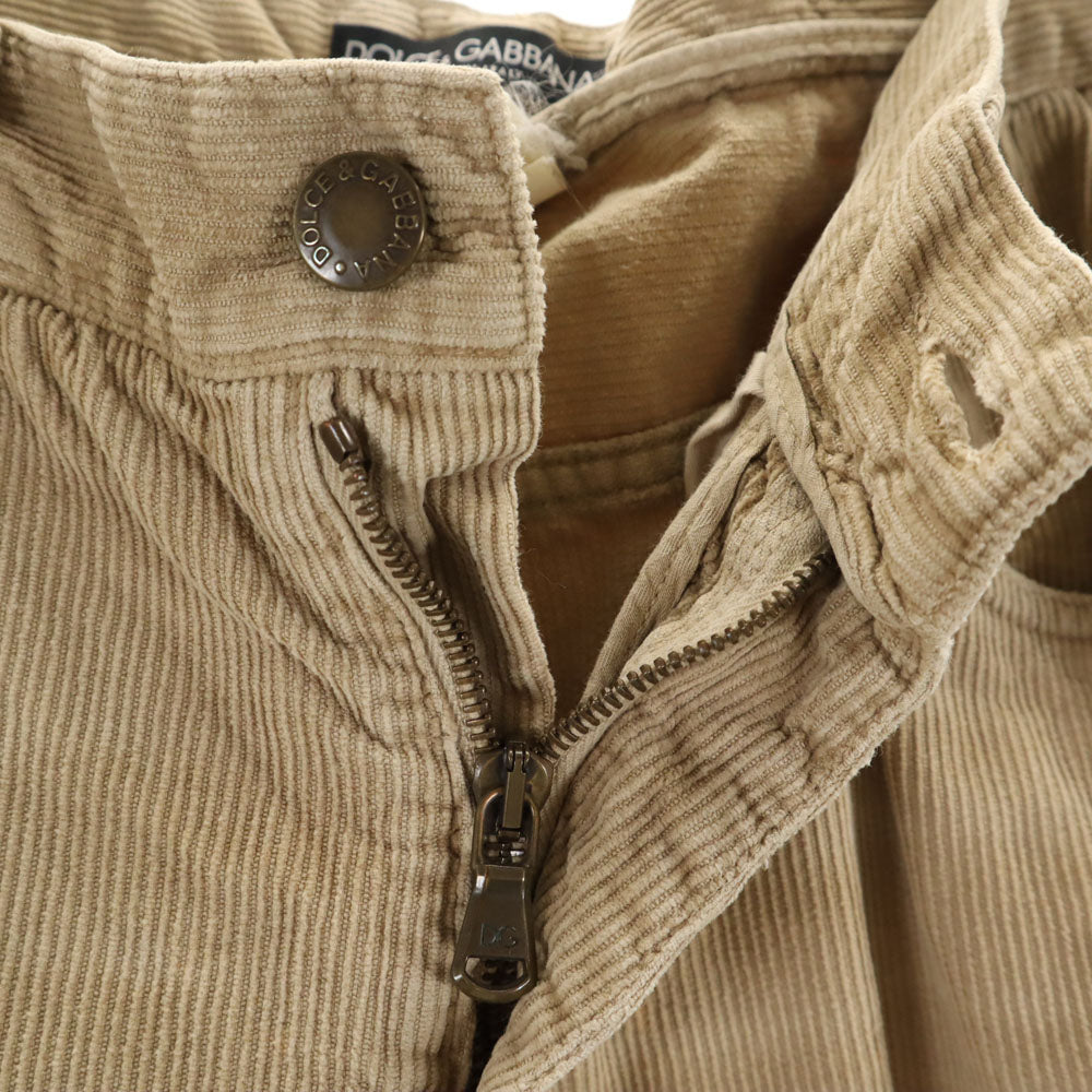 DOLCE&GABBANA ドルチェアンドガッバーナ イタリア製 ストレート コーデュロイパンツ 46 ベージュ レディース