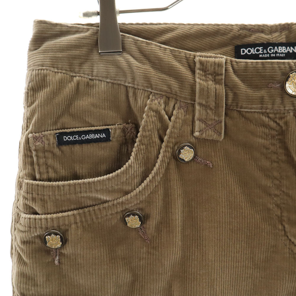 DOLCE&GABBANA ドルチェアンドガッバーナ イタリア製 ストレート コーデュロイパンツ 42 ブラウン レディース