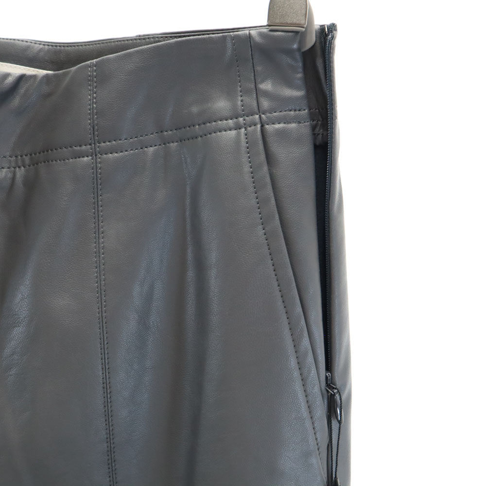 未使用 ESTNATION エストネーション 日本製 フェイク レザーパンツ 38 チャコールグレー レディース