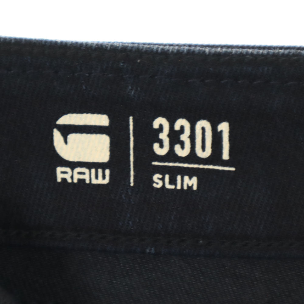 ジースターロゥ 3301 スリムデニムパンツ W28 インディゴ G-STAR RAW ジーンズ ボタンフライ メンズ