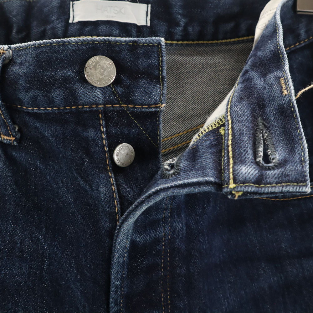 ハツキ テーパードデニムパンツ 0 インディゴブルー ジーンズ ボタンフライ メンズ