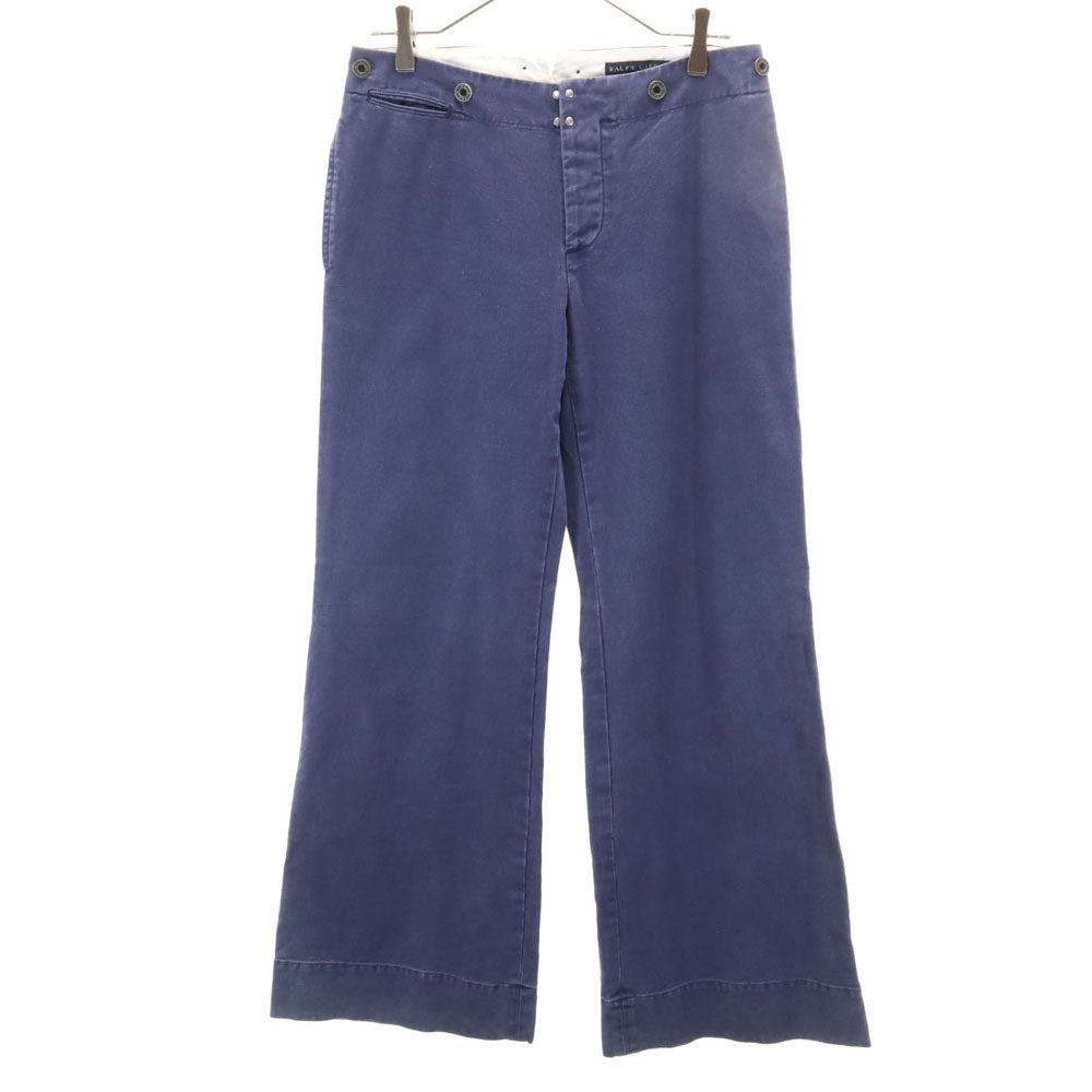 RALPH LAUREN ラルフローレン 日本製 ボタンフライ ワイドパンツ 11 ネイビー系 レディース