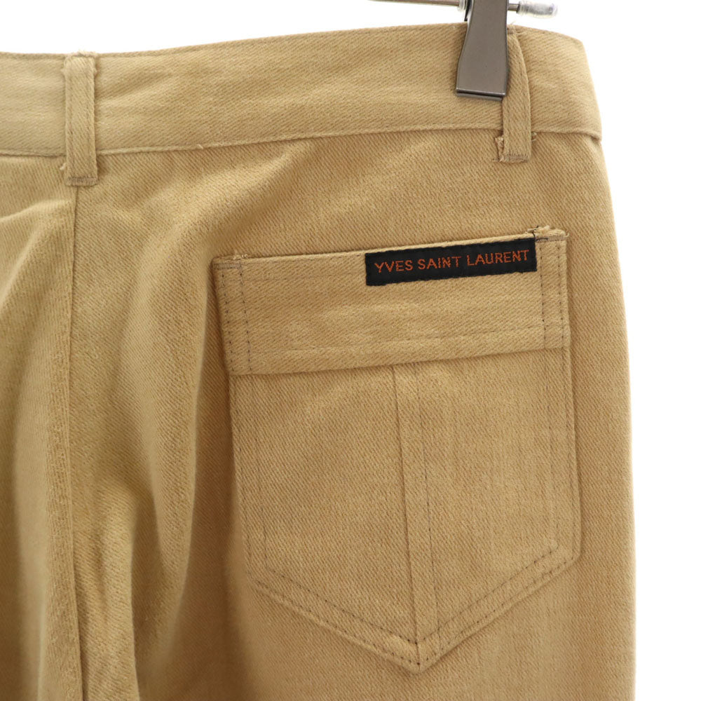 YVES SAINT LAURENT イヴサンローラン 80s 英国製 片爪YKK ヴィンテージ コットンパンツ ｗ30 ベージュ メンズ