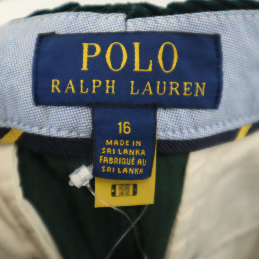 未使用 ポロラルフローレン ドッグ刺繍 コーデュロイパンツ 16 深緑 POLO RALPH LAUREN 犬柄 キッズ