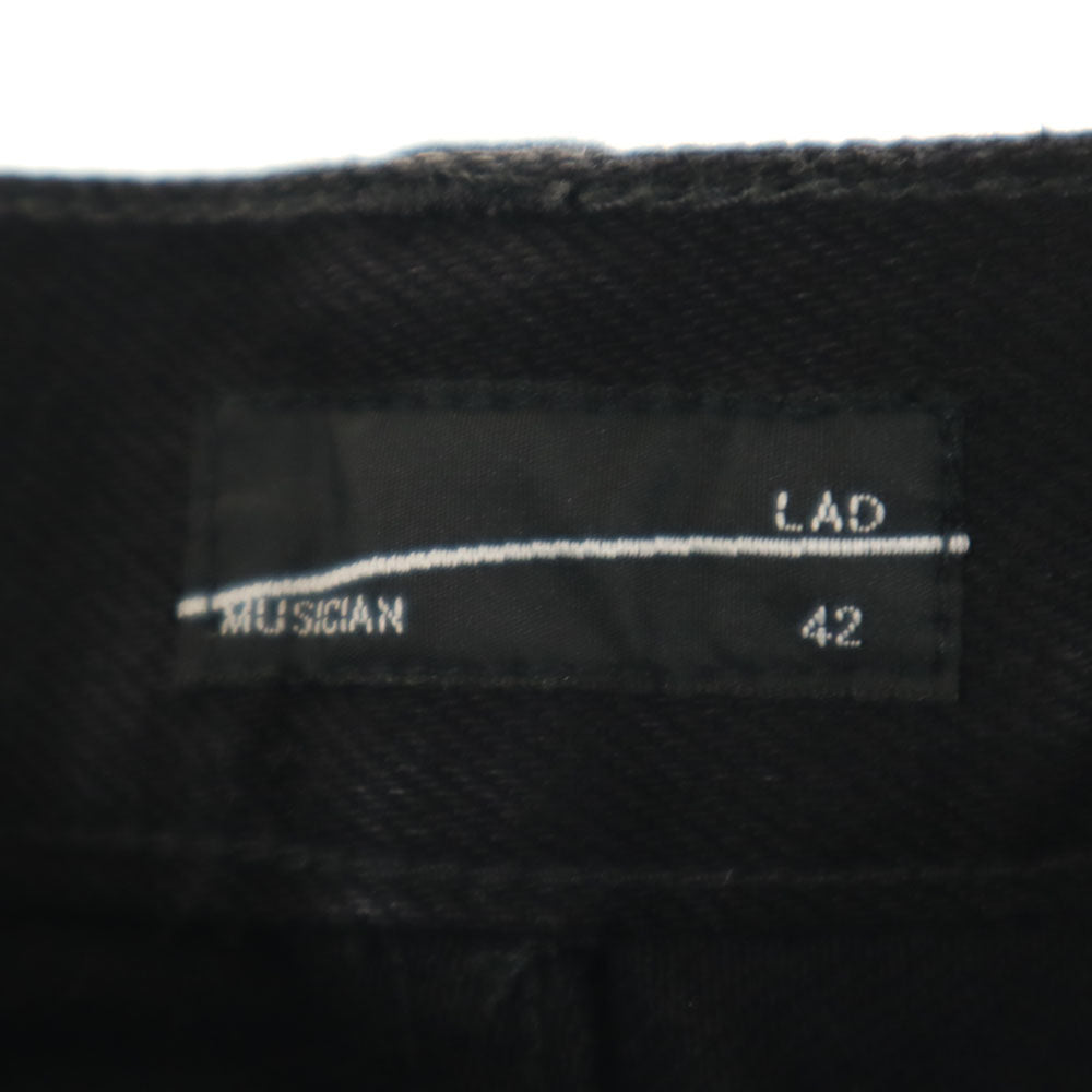 LAD MUSICIAN ラッドミュージシャン テーパードデニムパンツ 42 ブラック ジーンズ メンズ