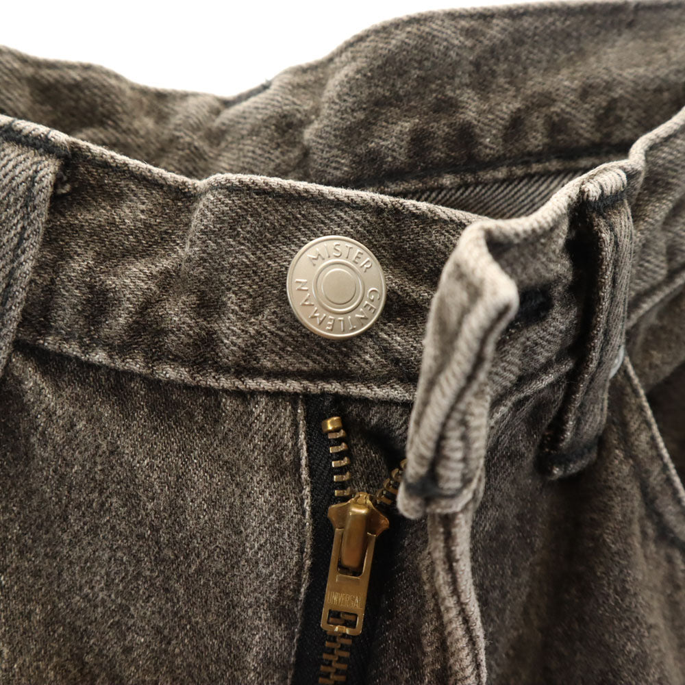 美品 Mr.GENTLEMAN ミスタージェントルマン 日本製 テーパードデニムパンツ W30 アイスブラック ジーンズ レディース