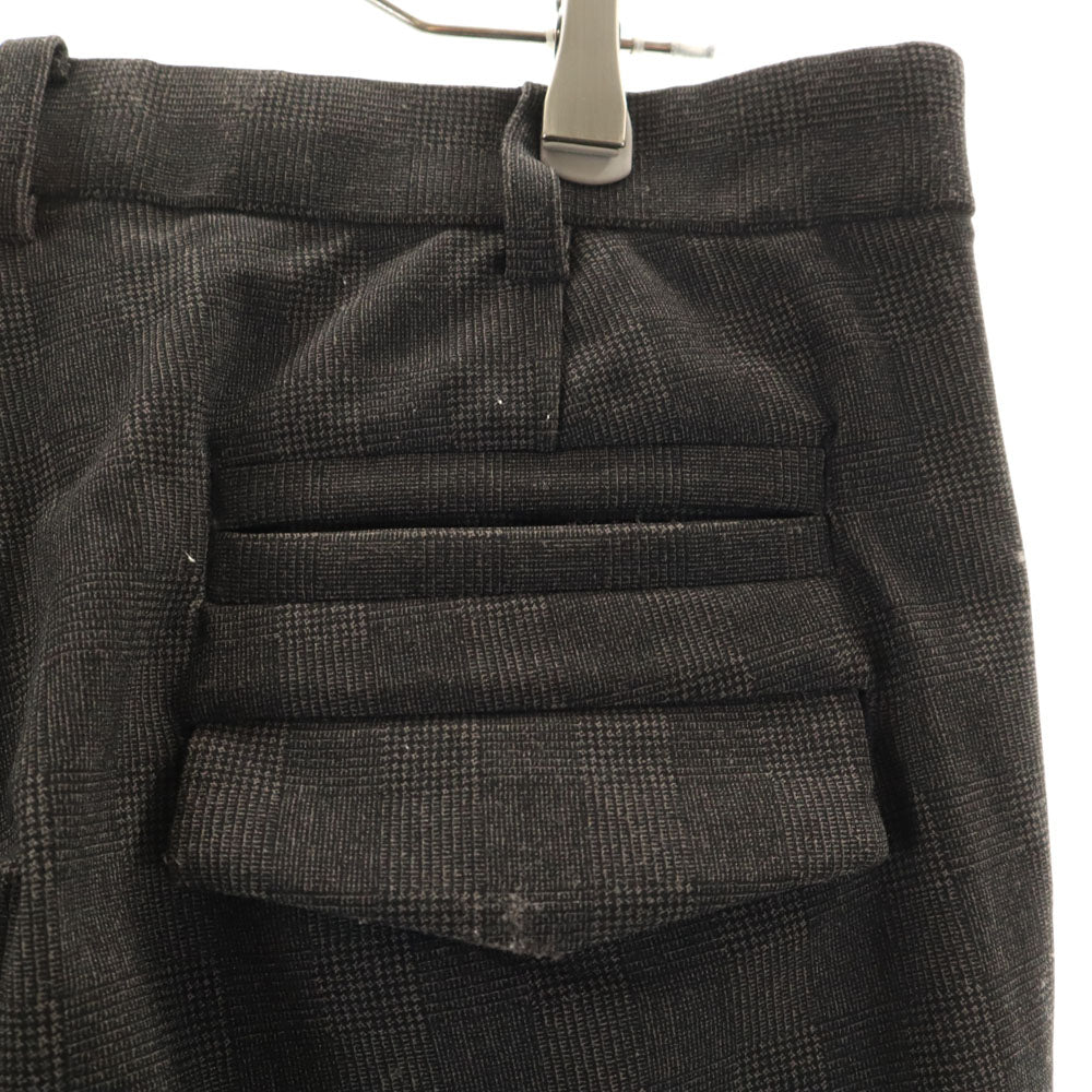Milok ミロック 日本製 チェック柄 テーパードパンツ M グレー ストレッチ メンズ