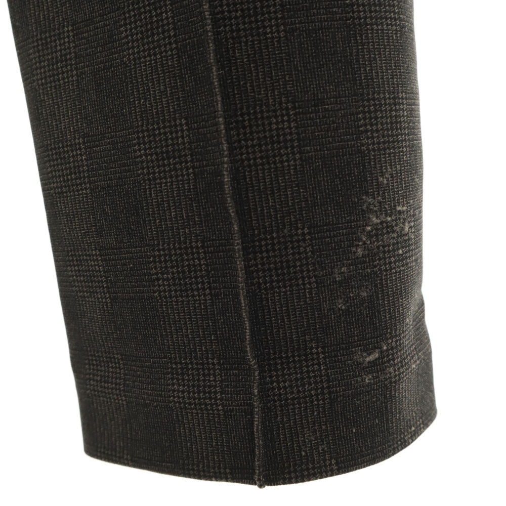 Milok ミロック 日本製 チェック柄 テーパードパンツ M グレー ストレッチ メンズ