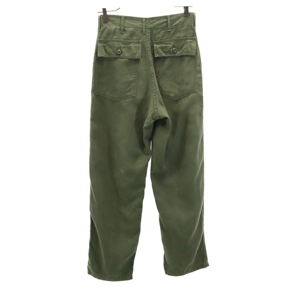 US ARMY アメリカ軍 70s ヴィンテージ コットンサテン ベイカー パンツ W28 カーキ ミリタリー DSA メンズ