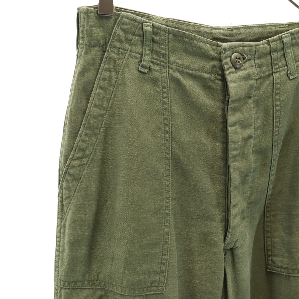 US ARMY アメリカ軍 70s ヴィンテージ コットンサテン ベイカー パンツ W28 カーキ ミリタリー DSA メンズ
