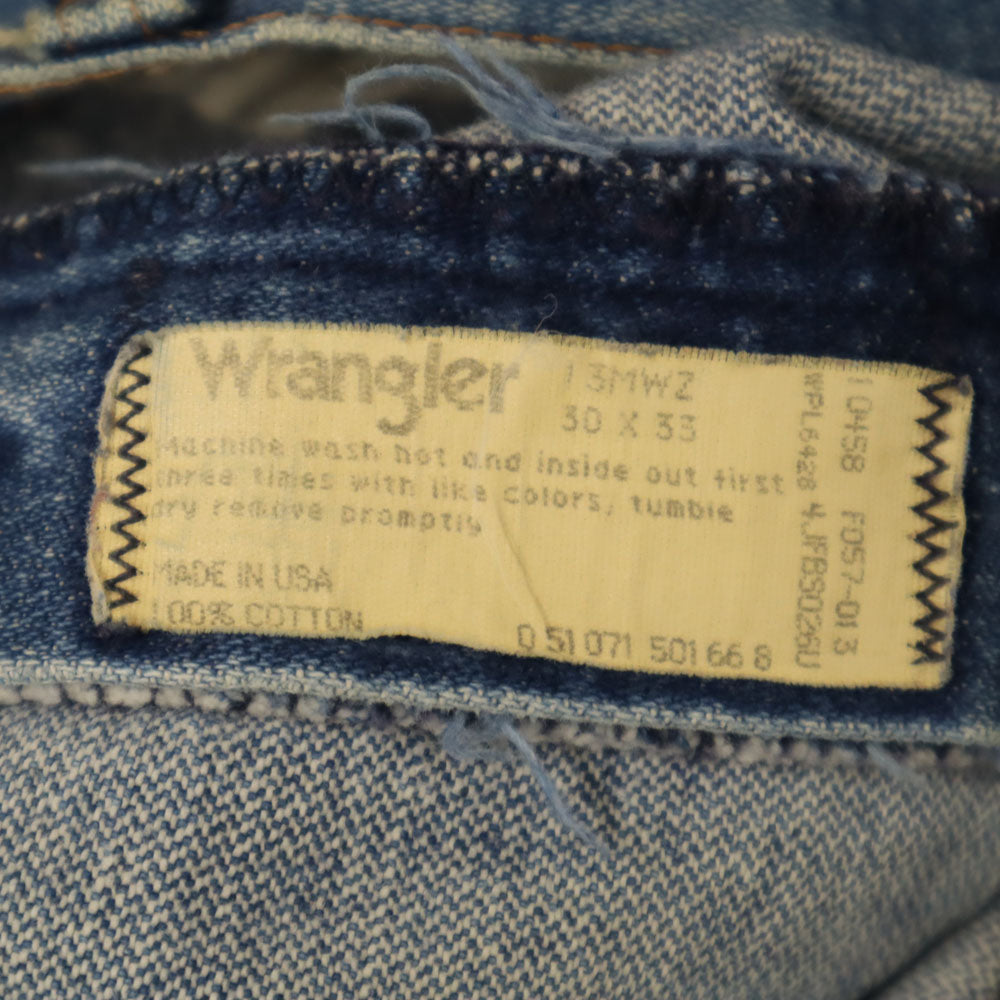 ラングラー 70s ヴィンテージ USA製 ストレートデニムパンツ W30 ウォッシュブルー Wrangler ジーンズ メンズ