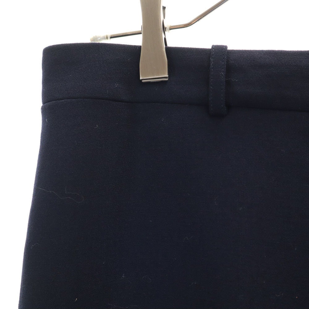 CELINE セリーヌ フランス製 ウールブレンド スラックスパンツ 40 ネイビー レディース