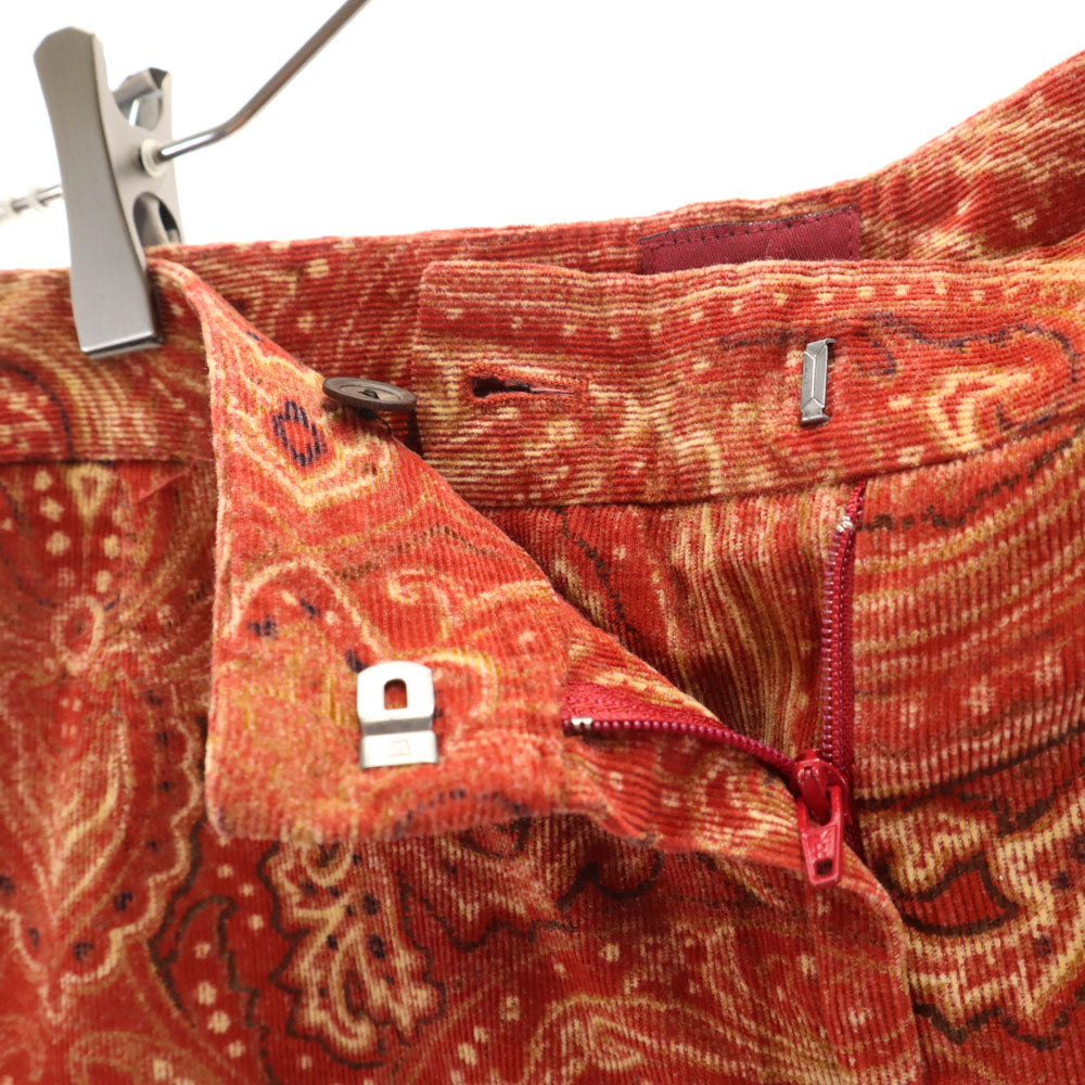 KENZO ケンゾー 90s スロベニア製 オールド 総柄 コーデュロイパンツ 38 レッド レディース