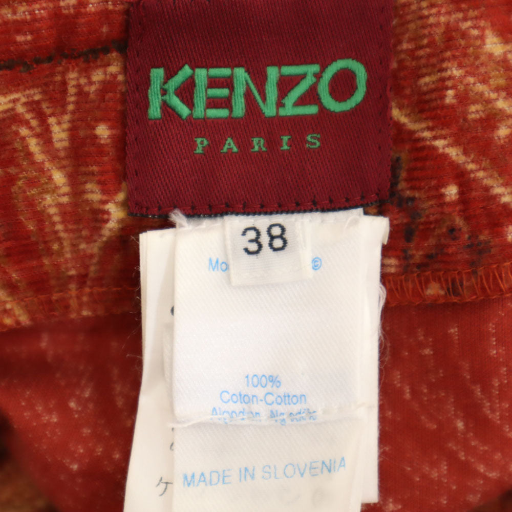 KENZO ケンゾー 90s スロベニア製 オールド 総柄 コーデュロイパンツ 38 レッド レディース